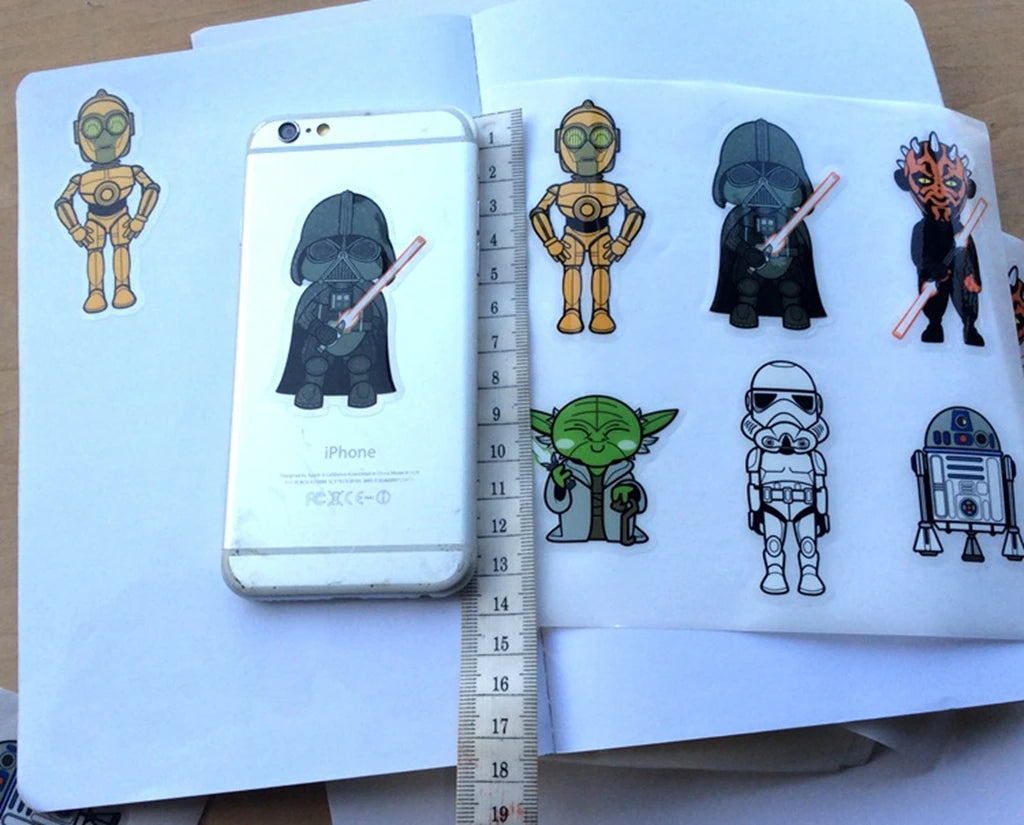 NEW MINISO Star Wars cartoon stickers the force awakens flat stickers for wall deco notebook water cup phone deco PVC stickers