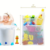 Baby Shower Bath Toys White Baby Kids Toy Storage Mesh With Strong Suction Cups Toy Bag Net Bathroom Organizer