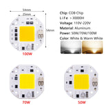 50W 70W 100W COB LED Chip High Power 220V 110V Smart IC No Need Driver LED Chip For Spotlight Floodlight Lampada DIY Lighting