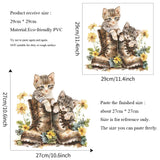 Cartoon Cute Shoes Cat Wall Stickers For Bathroom Decoration Toilet Mural Bedroom Cabinet Home Decor Self-adhesive Kitten Decals