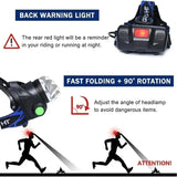 Heinast LED Headlamp Super Bright Variable Zoom T6 Headlight 3 Modes Waterproof Head Torch with 18650 Rechargeable Battery