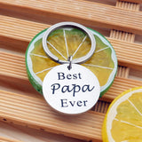 1pc Father's Day Christmas Birthday Gift for Father Dad Keychain, Best Papa Gifts Idea from Daughter Son Kids, Best Papa Ever