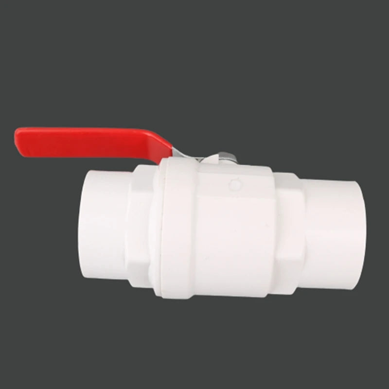 White 20/25/32/40/50mm PVC Ball Valve Plumbing U-PVC Ball Valve Plastic Repair Connector Water Pipe Switch