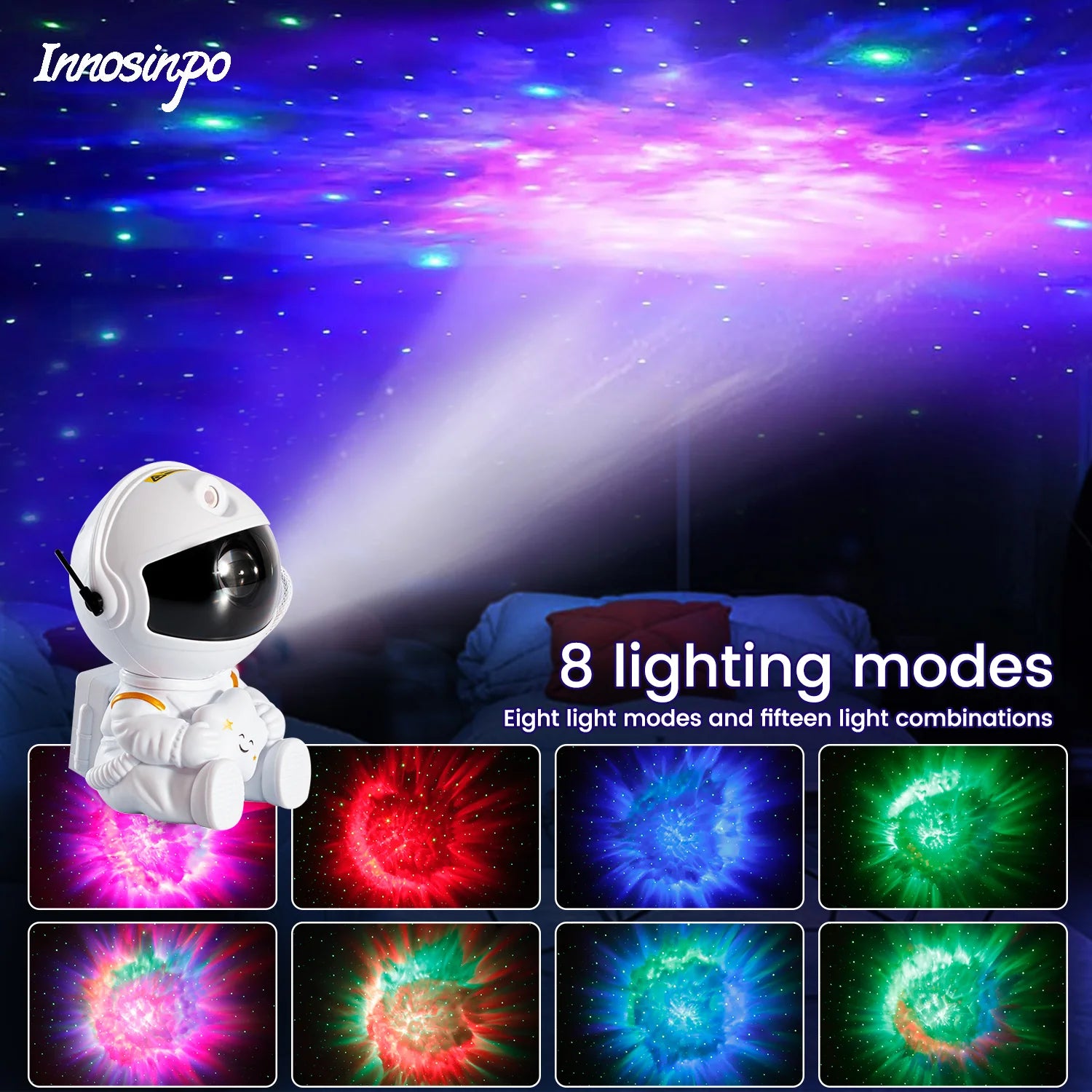 Star Projector Galaxy Night Light Astronaut Space Projector Starry Nebula Ceiling LED Lamp for Home Bedroom Decorative kids gift