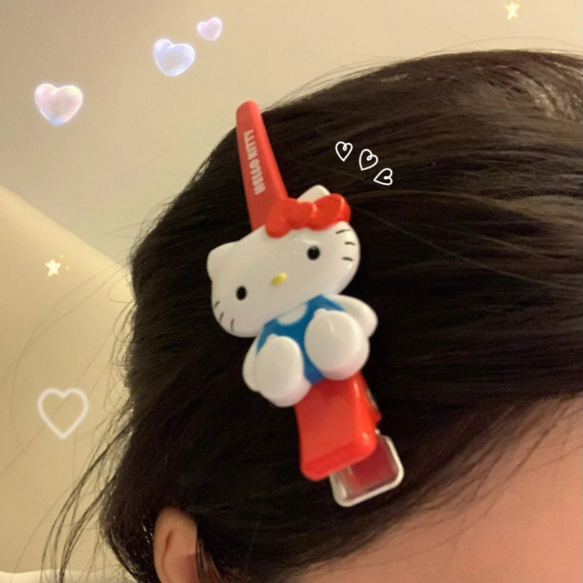 Sanrio Hello Kitty Hairpin Word Clip Y2K KT Cat Hair Clip Cartoon Kawaii Girls Clip Headdress Bangs Clips Hair Accessories Gifts