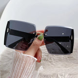 Vintage Square Sunglasses Woman Classic Retro Gradient Mirror Frameless Sun Glasses Female Fashion Rimless Oculos De Sol