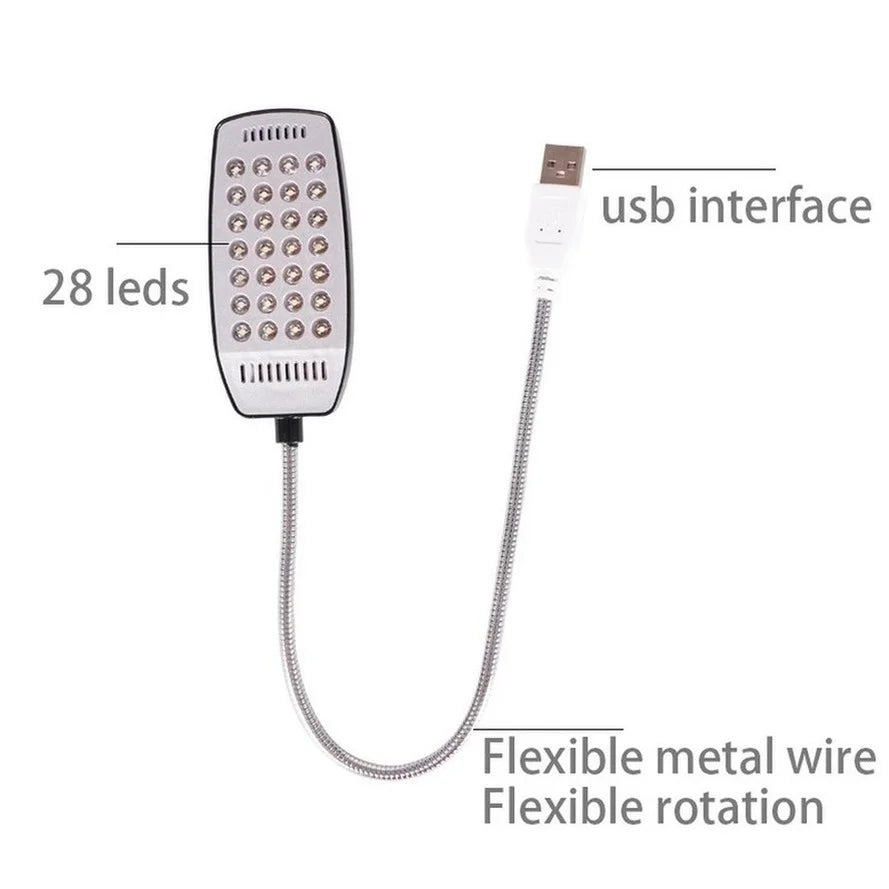 RnnTuu 28LEDs reading lamp LED USB Book light Ultra Bright Flexible 4 Colors for Laptop Notebook PC Computer 1Pcs New Arrival