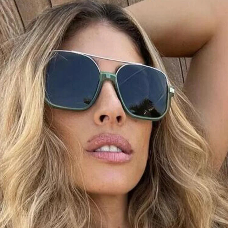 2024 Trendy Luxury Designer Sunglasses Square Shades Oversized Women's Sun Glasses Ocean Lens Luxury Brand Female Eyeglasses