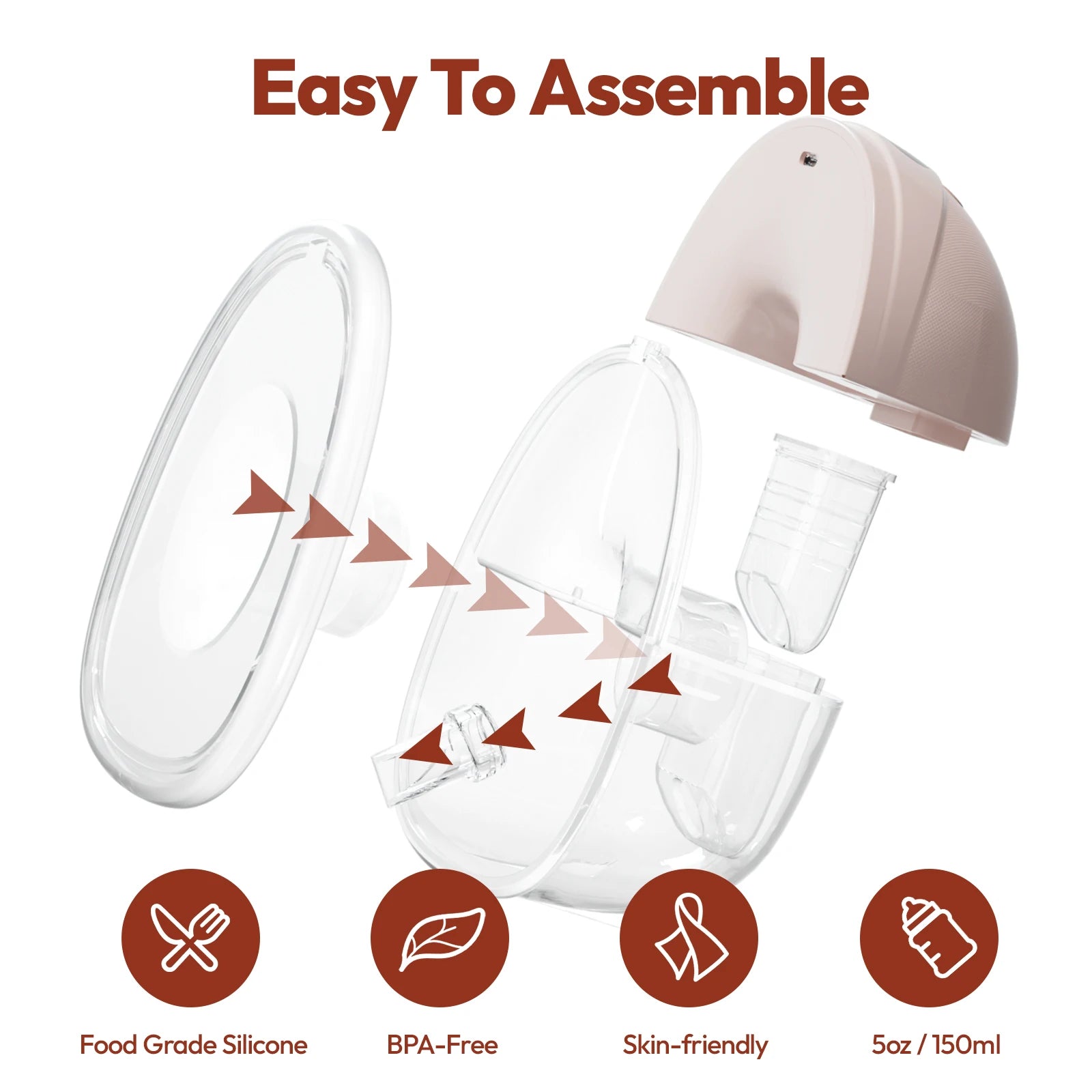 NCVI Wearable Electric Pump ,Hands Free Breast Pump,4 Modes & 9 Levels,19/21/24 mm Flanges with Smart Display