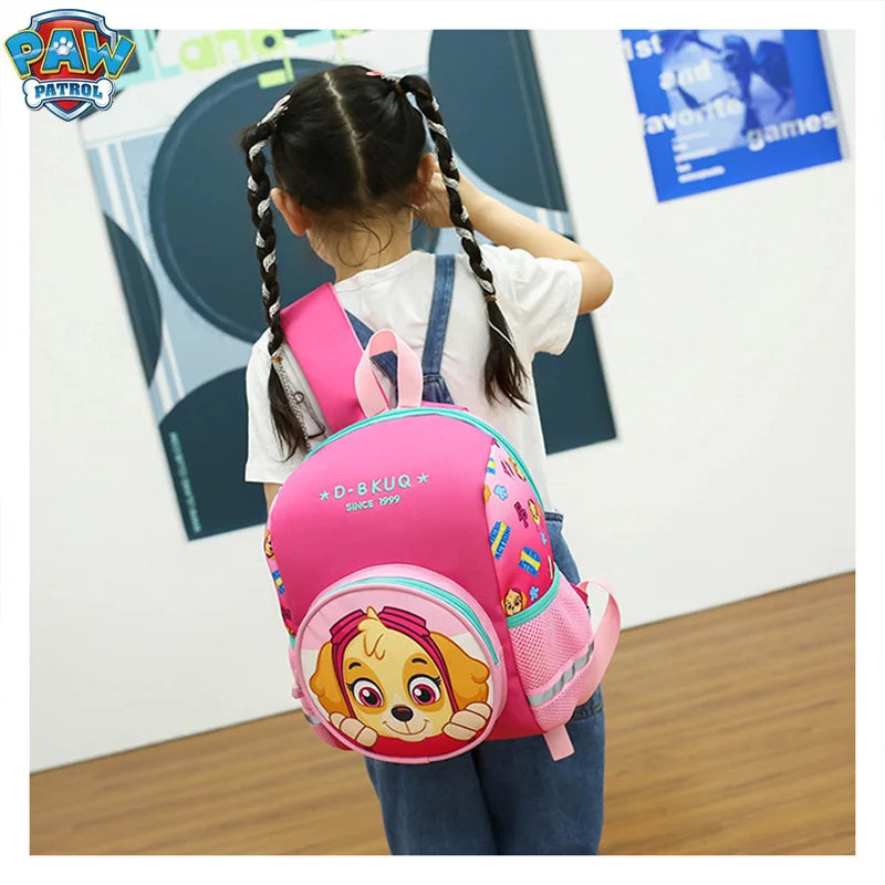 حقيبة ظهر Paw Patrol Spiderman Bagpack Chase School Bag Skye حقائب كتف مزدوجة للفتيات والأولاد حقيبة تخزين للسفر هدية أنيمي للأطفال