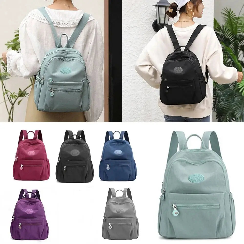 Simple Nylon Shoulder Bag Large Capacity Mini Rucksack Lightweight Waterproof Wear-resistant Small Backpack Travel Supply