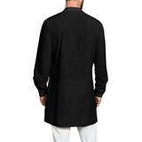 Indian Kurta  Men's Long Sleeve Button Decoration Medium Length Robe Casual Cotton Blend Shirt Robe For Spring Fall