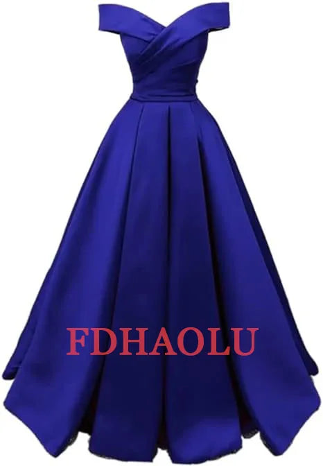 Customized Vintage Off The Shoulder Evening Dresses Long Satin Prom Dress Elegant Women Formal Gowns Wedding Dress Party Dress
