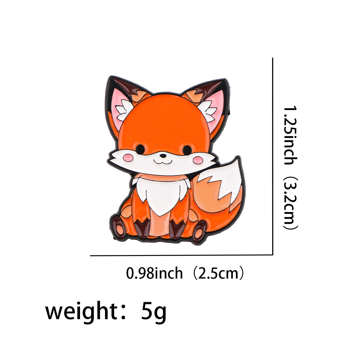 Kawaii Fox Enamel Pins Custom Brooches Lapel Badges Briefcase backpacks Accessories Decoration Jewelry