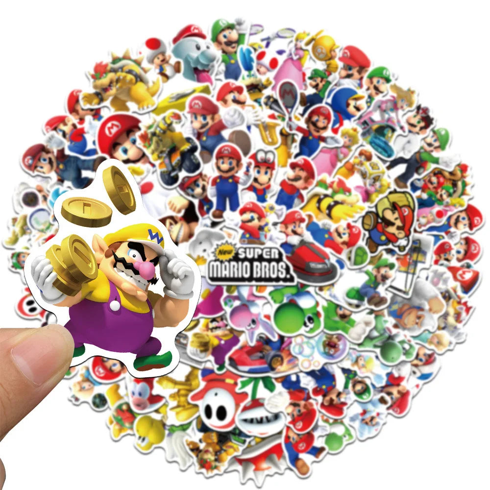 10/30/50/100pcs Anime Cartoon Super Mario Bros Game Sticker Skateboard Bicycle Guitar Laptop Phone Motorcycle Waterproof Sticker