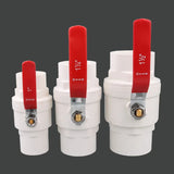 White 20/25/32/40/50mm PVC Ball Valve Plumbing U-PVC Ball Valve Plastic Repair Connector Water Pipe Switch