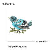 Rhinestone Heavy Industry Sparrow Brooch for Women Unisex Glass Bird Animal Pin Banquet Party Backpack Gifts Jewelry Accessories