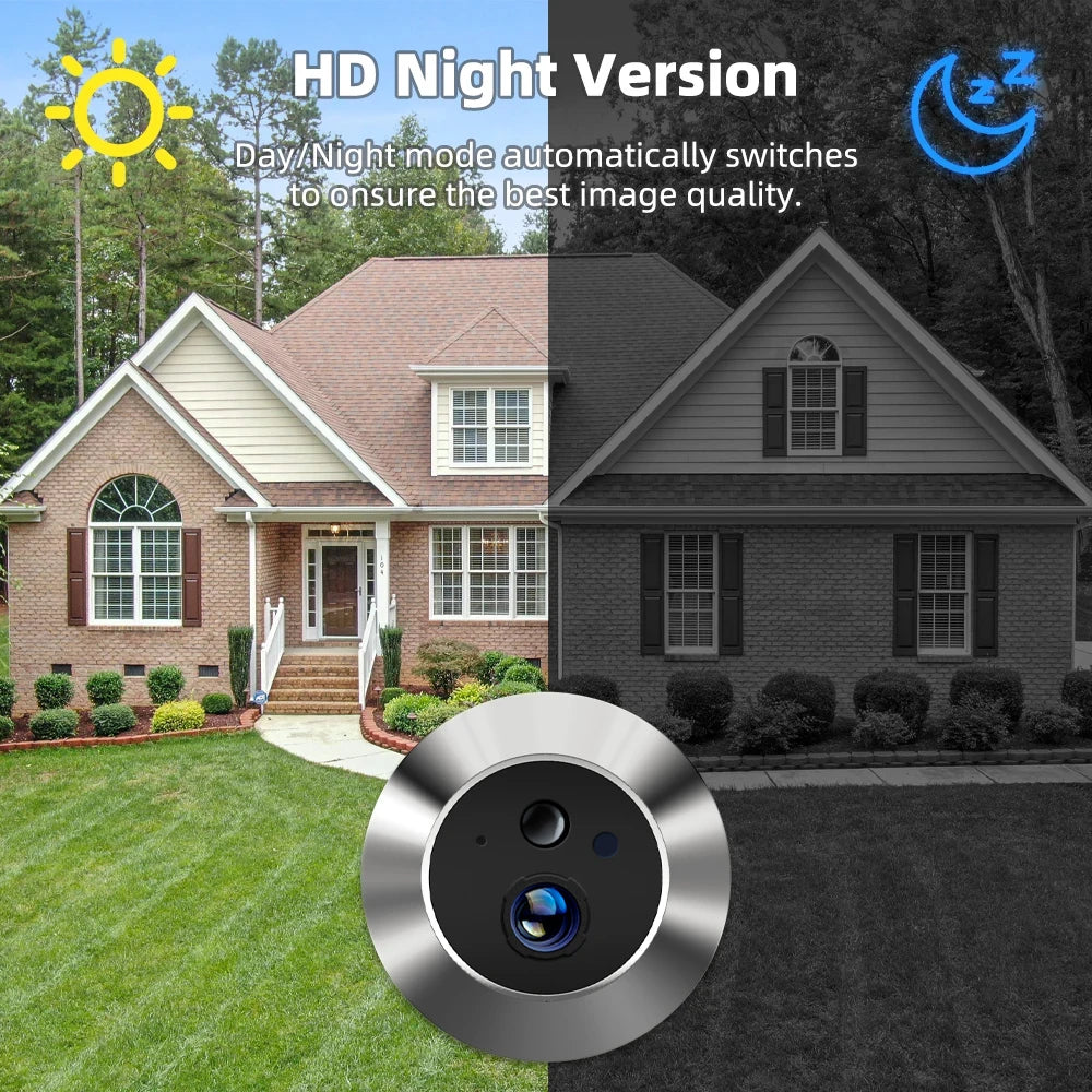 Yuezhe 3MP Door peephole camera icam365 4.3 IPS Screen Night PIR wifi Phone wireless Camera Security protection for Smart Home