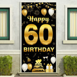 Black Gold Birthday Balloon Banner Cheer 18th Happy 18 Year Old Birthday Ballon Backdrop Happy Birthday Party Decor Baloon