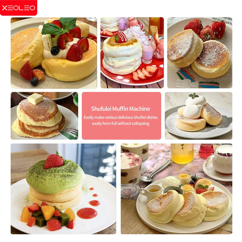 XEOLEO Single Head Souffle Pancake Maker Machine 1300W Fluffy Japanese Souffle Maker Gaufriers Pancake Machine