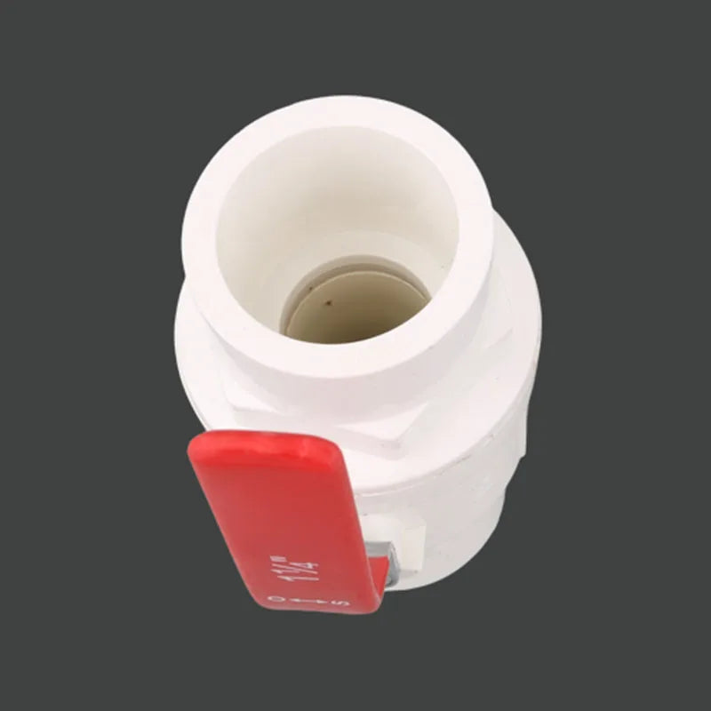 White 20/25/32/40/50mm PVC Ball Valve Plumbing U-PVC Ball Valve Plastic Repair Connector Water Pipe Switch