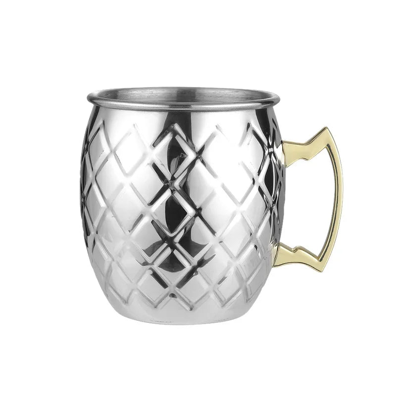 Steel Moscow Mule Mug 500ml Plated Beer Cup Cocktail Mug With Handle