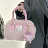 Sanrio Hello Kitty Autumn and Winter High-quality Plush Cartoon Handbag Kawaii Fashion Plush Senior Cartoon Messenger Bag New