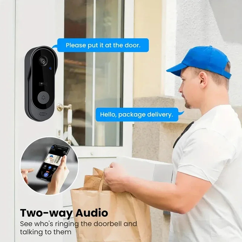 Tuya Wireless Doorbell Waterproof WIFI Video Smart Home By Bell Camera Button Welcome by Chime Security Alarm For House