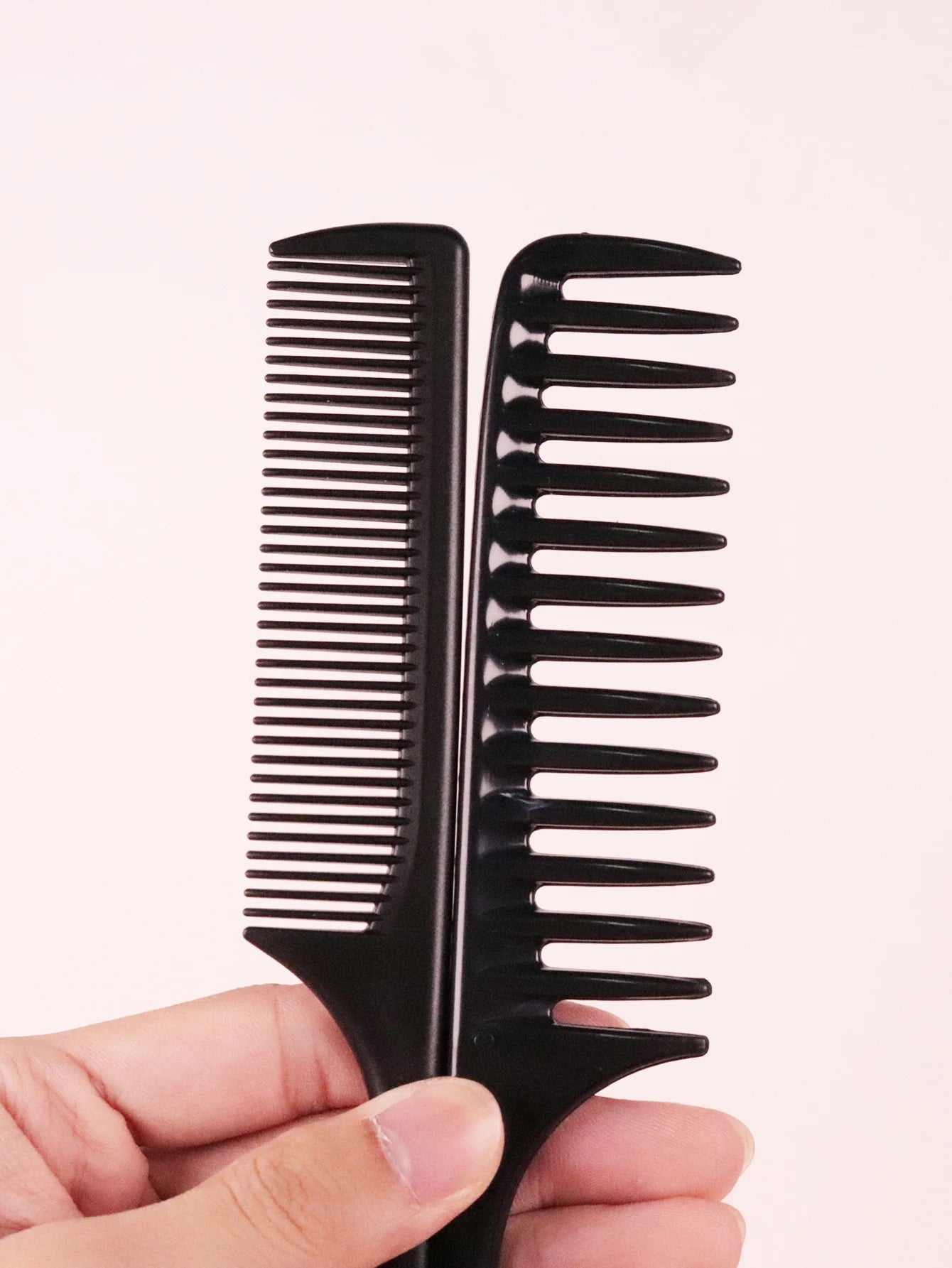 2pcs wide toothed anti-static pointed tail comb and thickened dense toothed pointed tail comb, salon hairstyle set comb