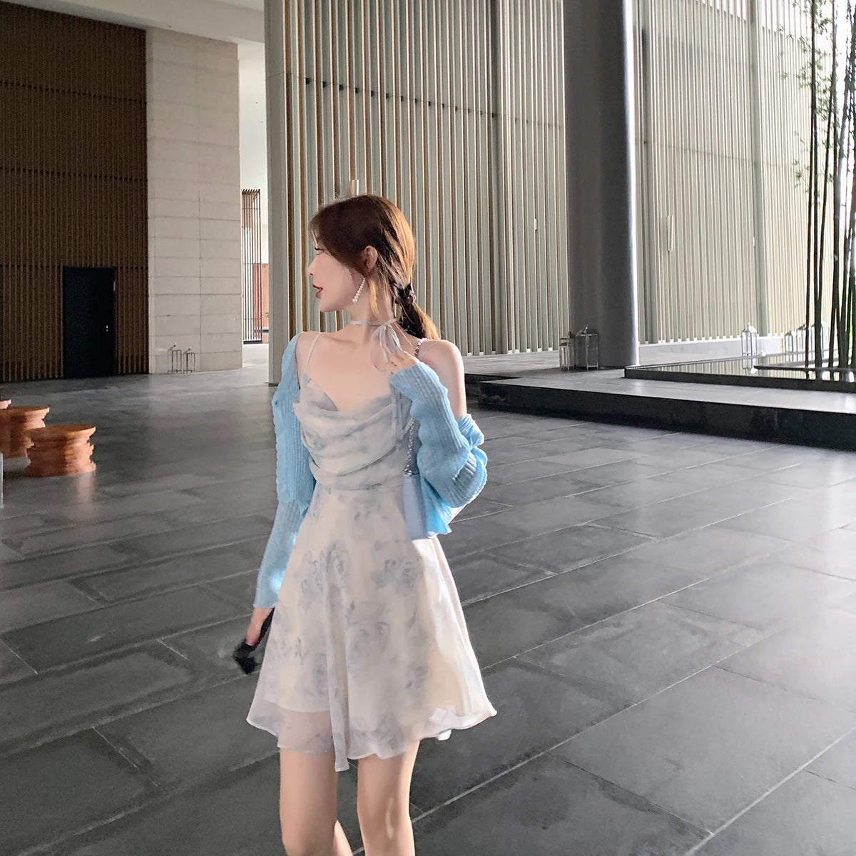 Sexy Backless Floral Stretch Suspender Dress Women's 2022 Waist Thin Section Sun Chiffon Elegant Women's Long Dresses for Party