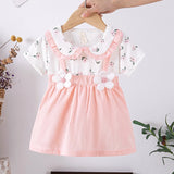 Summer Girls Baby Dresses Short Sleeve Floral Princess Dress Kids Children Outfit 0-3 Years Old