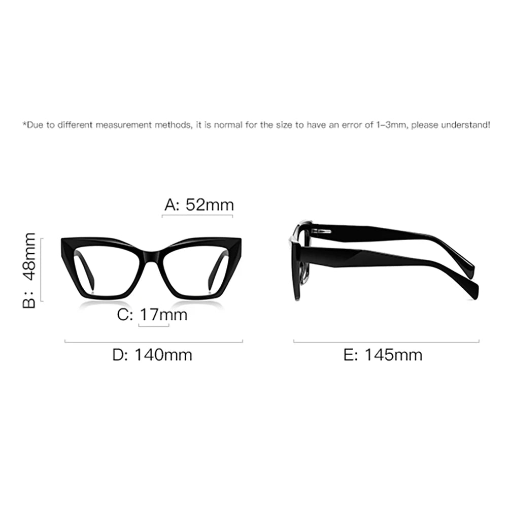 Kachawoo fashion optical glasses blue light filter tr90 cat eye glasses frame women trendy European style blue black thick frame