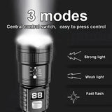 Powerful P50 LED Flashlight Super Powerful Tactical Torch Emergency Spotlight Telescopic Zoom Built-in Battery Fishing Light