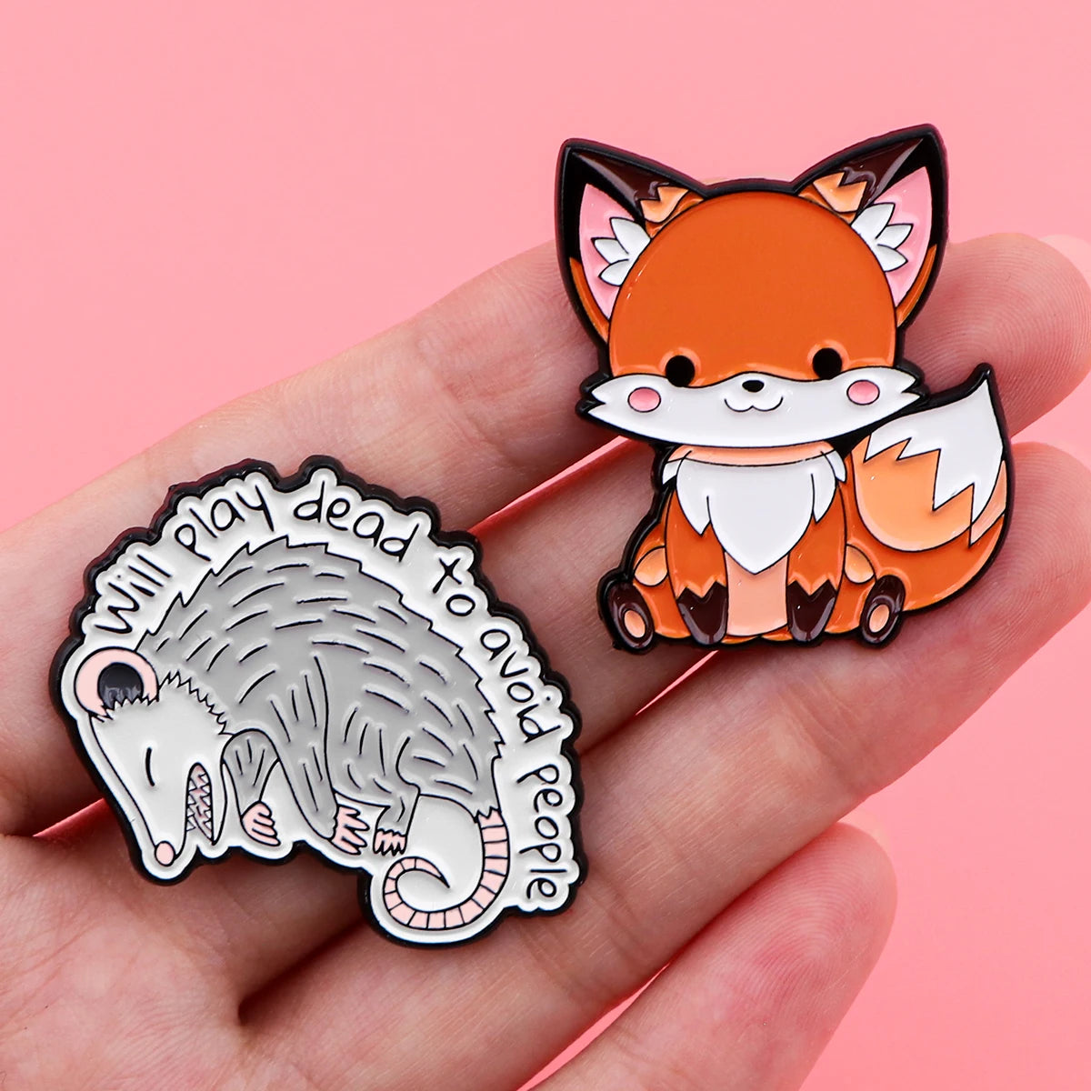 Kawaii Fox Enamel Pins Custom Brooches Lapel Badges Briefcase backpacks Accessories Decoration Jewelry