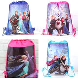 Cartoon Disney Frozen Elsa Storage Bag Anime Children's Portable Casual School Bag Women Girls Travel Backpack Drawstring Bag