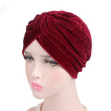 Women Velvet Cross Twist Turban Hat Headband Muslim Hijab Caps Female Hijab Underscarf Caps Hijabs Head Wrap Hair Accessories