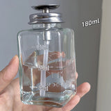 180ml Push Down Glass Empty Pump Dispenser For Nail Polish Alcohol Makeup Remover Clear Refillable Bottle Liquid Cleanser Storag