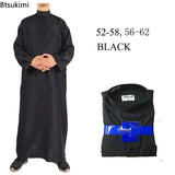 New 2024 Muslim Middle East Men Long Sleeve Arab Crew Neck Islamic Solid Color Kaftan Maxi Dubai Long Jubba Thobe Abaya Clothes