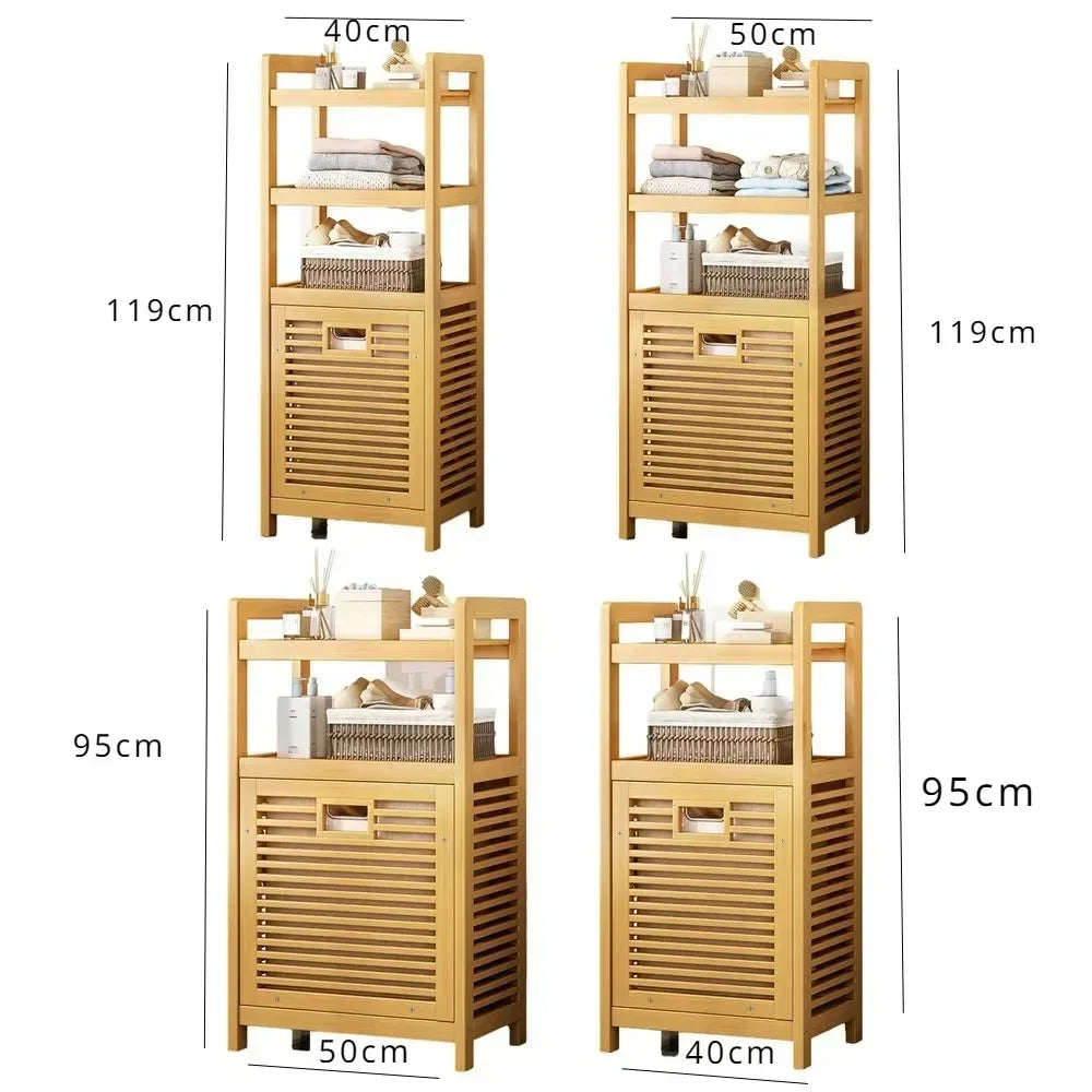 Laundry Hamper with 3-Tier Shelves Tilt Out Basket Laundry Baskets Organizer Laundry Hamper with Shelf with Storage Rack