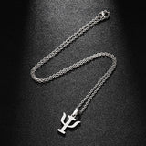 18K Gold Plated Psychology Symbol Pendant Necklace For Women Men Stainless Steel Psychological Jewelry