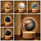 Planetary spheres Led Night Light For Home Room Decoration Nightlight 3D With Crack Basebirthday Gift