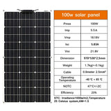 100W Flexible Monocrystalline Solar Panel For Car/Boat/ Home Solar Battery Can Charge 12V Waterproof Solar Panel China