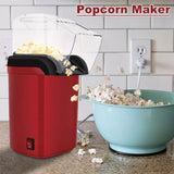 Popcorn Machine 1200W Fast Popping Maker High Popping Rate Fully Automatic Popcorn Machine Electric Air Popper for Home Kitchen