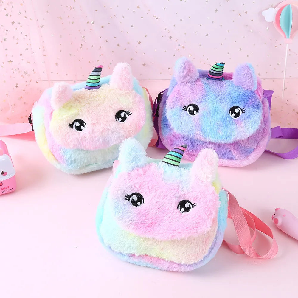 Cartoon Unicorn Messenger Kids Keys Coin Purse Mini Handbag Children Shoulder Bag Kids Keys Children Girls Shoulder Bag