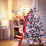 Electric Climbing Ladder Santa Claus with Music & LED Light, Xmas Tree Decorations Hanging Christmas Ornaments Tree Decor