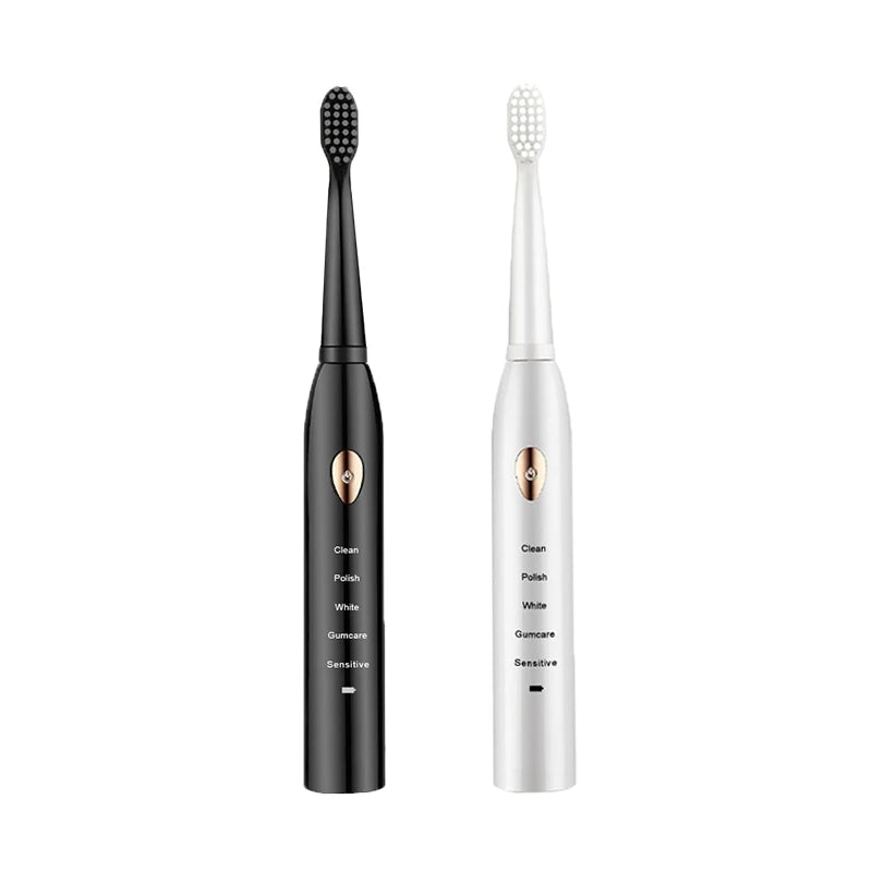 Jianpai Black White Classic Acoustic Electric Toothbrush Men Women Adult 5-gear Mode USB Charging IPX7 Waterproof