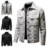 2024 Autumn and Winter New Jacket Fashion High Street Collar Large Pocket Printed Men's Coats Jackets for Men