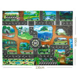 Children Playmat Activity Surface Waterproof Map Kids Animal Road Toy Baby Dinosaur Road Portable Carpet Farm Road Non-Toxic Mat