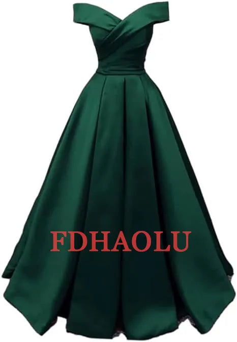 Customized Vintage Off The Shoulder Evening Dresses Long Satin Prom Dress Elegant Women Formal Gowns Wedding Dress Party Dress
