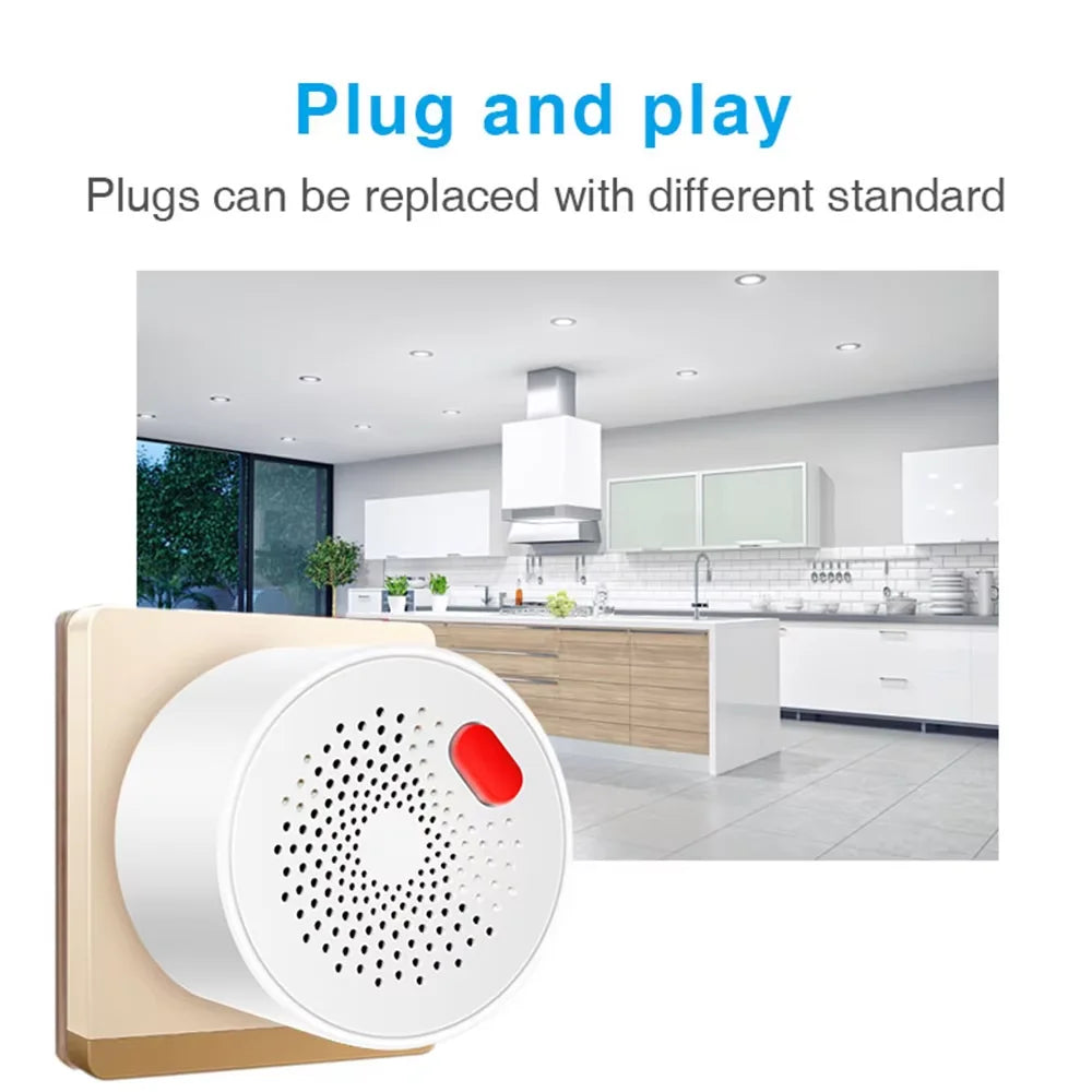 Tuya Wifi Zigbee Smart Natural Gas Sensor Combustible Household Smart LPG Gas Leakage Alarm Detector Fire Security Protection